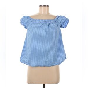 Vineyard Vines, Blue Striped Off the Shoulder Shirt, 8